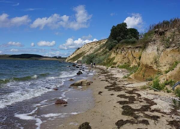 Stielküste mit Strand an der Ostsee