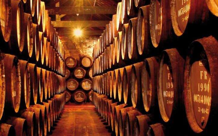 Weinfässer auf einem Weingut