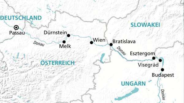 flusskreuzfahrt donau route ab Passau