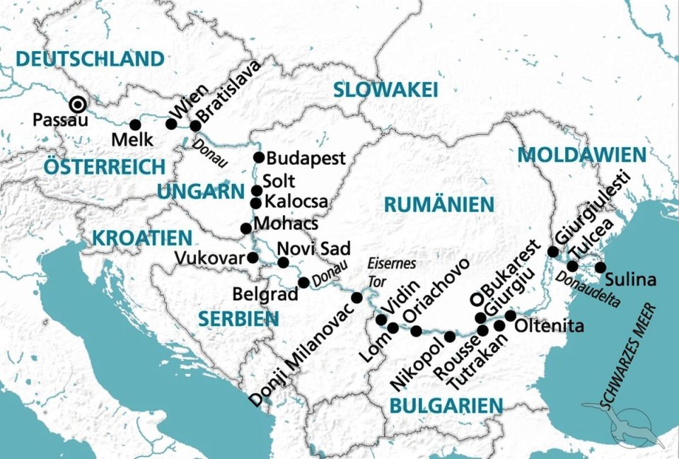 flusskreuzfahrt donaudelta routenkarte 2023